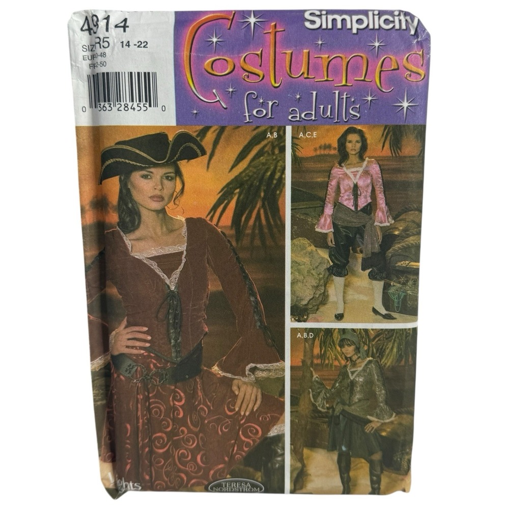 Woman‎ Pirate Costume Sewing Pattern R5 14-22 Simplicity 4914 UNCUT